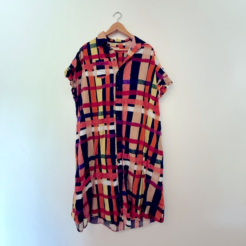 comrags chunky technicolor dream plaid dress | M